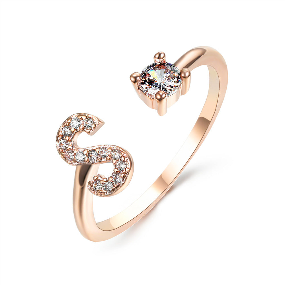 Signature Adjustable Initial Ring – Personalized Letter Jewelry