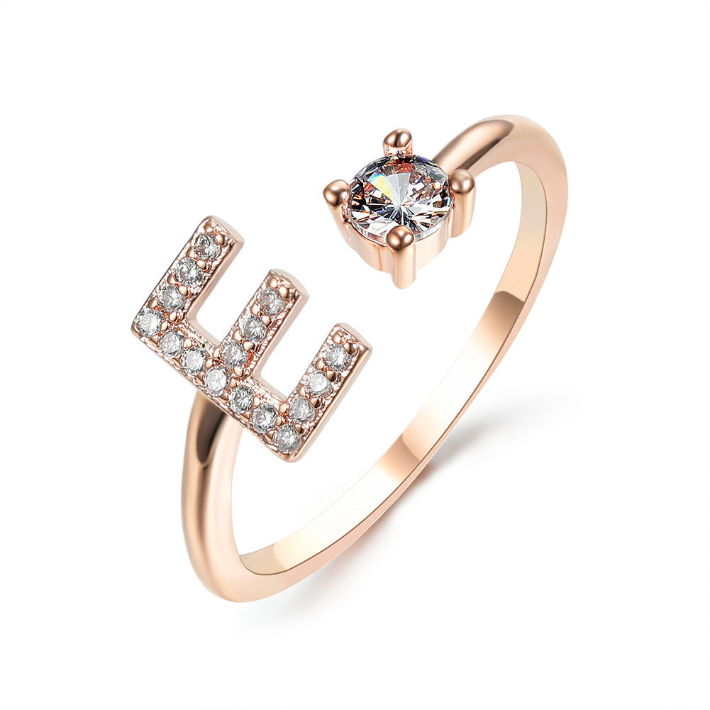 Signature Adjustable Initial Ring – Personalized Letter Jewelry