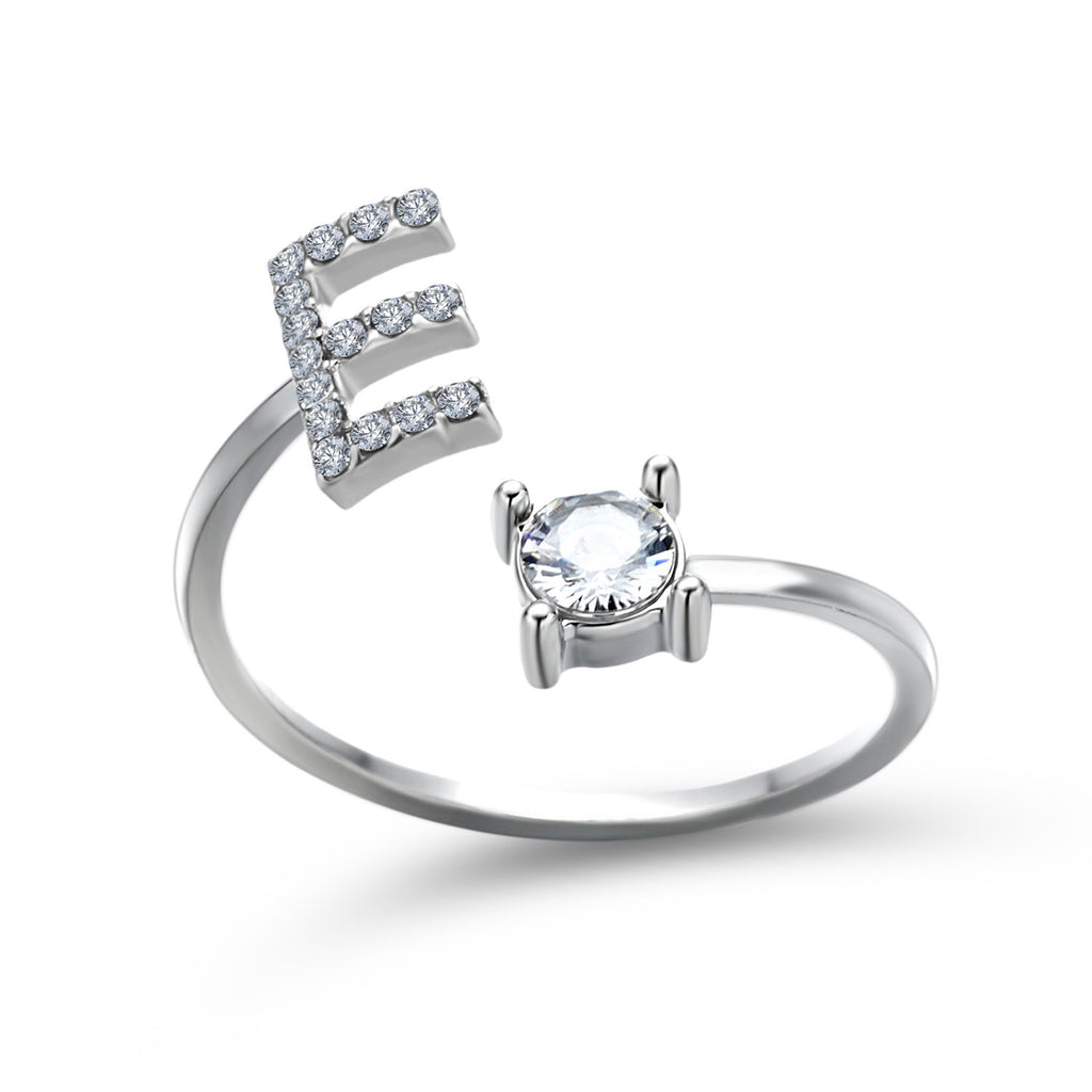 Signature Adjustable Initial Ring – Personalized Letter Jewelry
