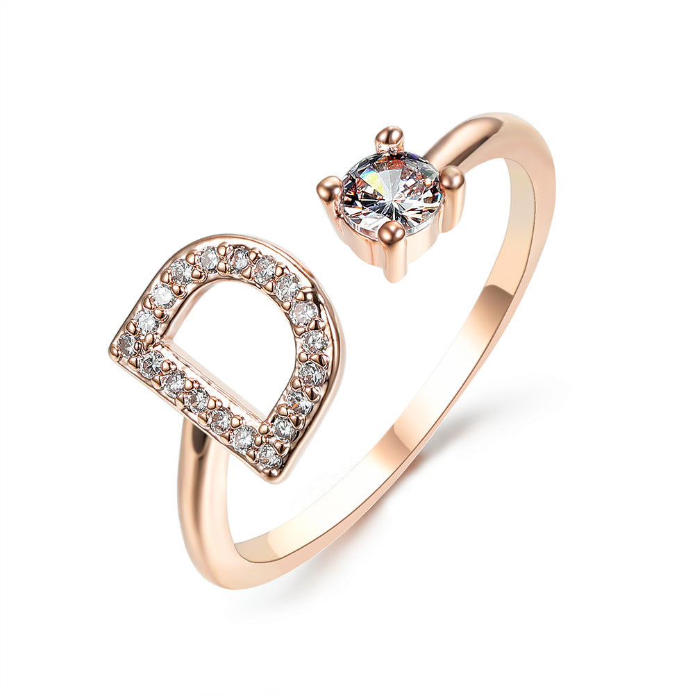Signature Adjustable Initial Ring – Personalized Letter Jewelry