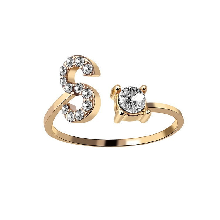 Signature Adjustable Initial Ring – Personalized Letter Jewelry