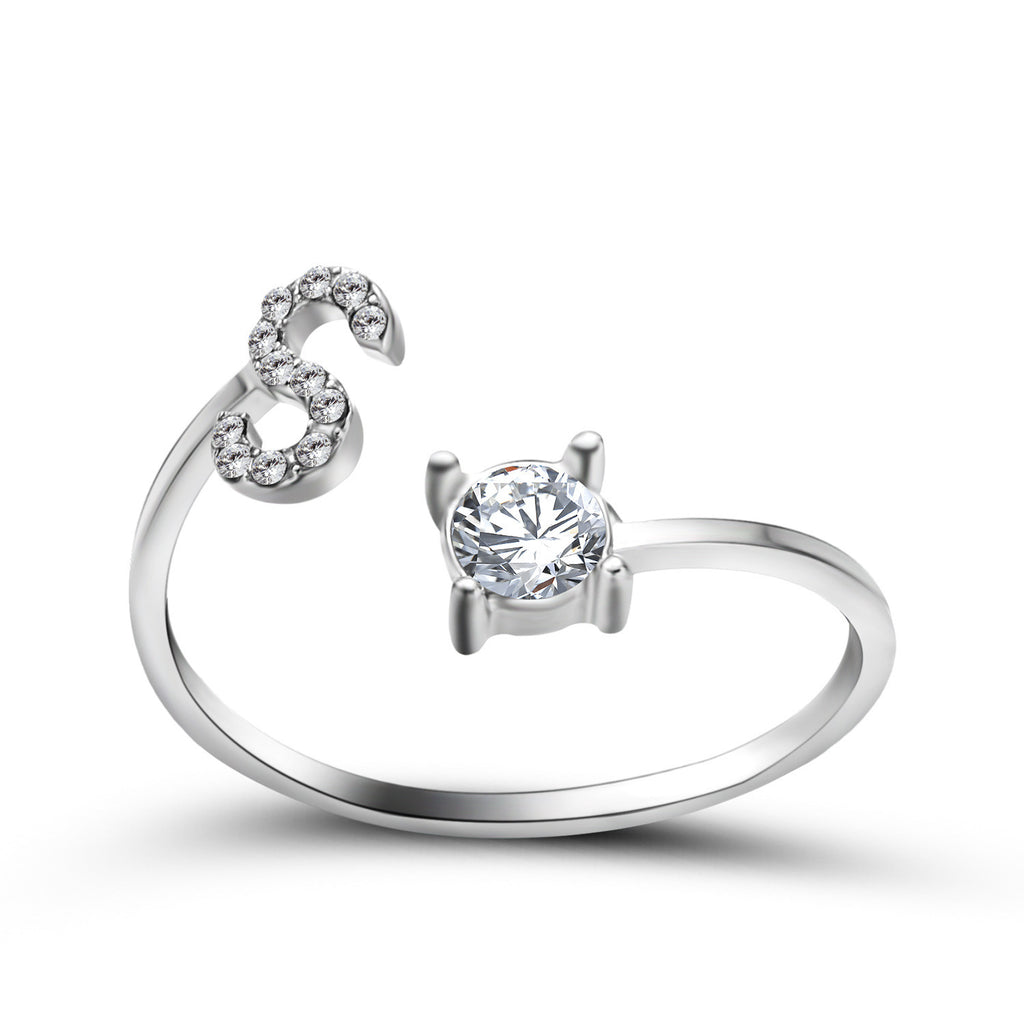 Signature Adjustable Initial Ring – Personalized Letter Jewelry