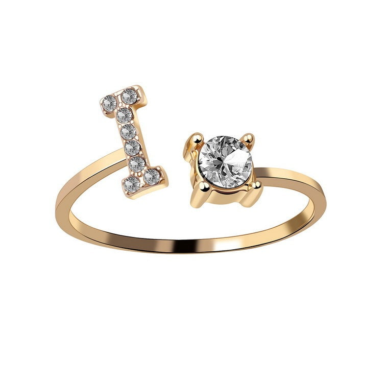 Signature Adjustable Initial Ring – Personalized Letter Jewelry