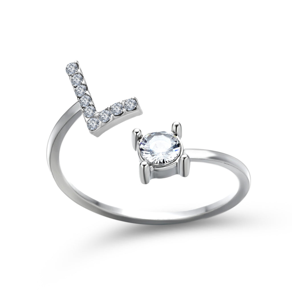 Signature Adjustable Initial Ring – Personalized Letter Jewelry