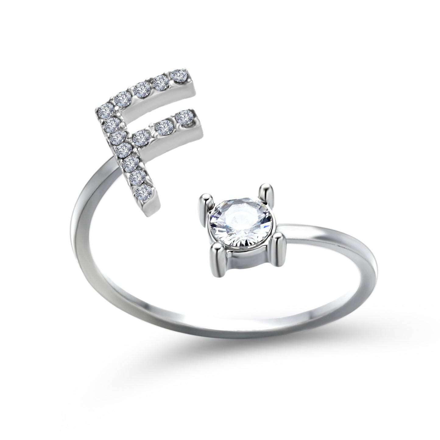 Signature Adjustable Initial Ring – Personalized Letter Jewelry