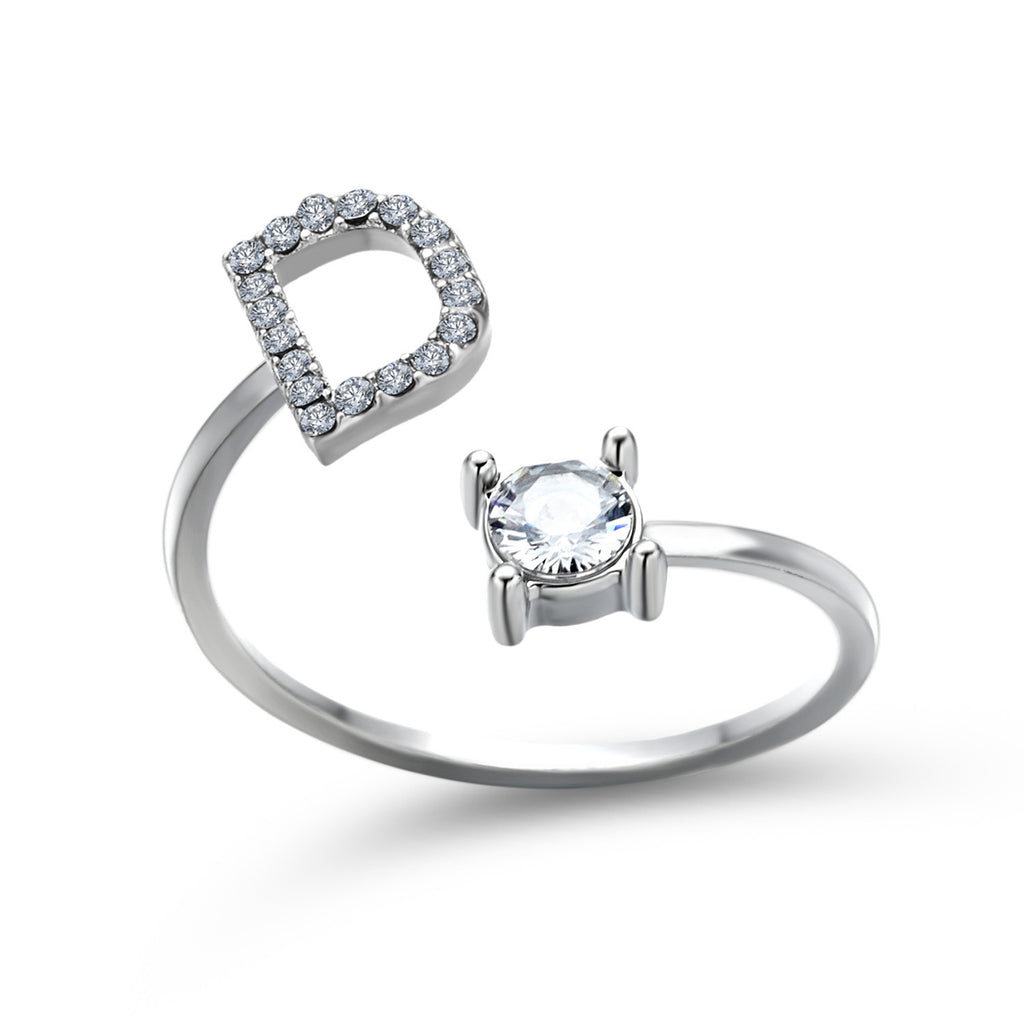 Signature Adjustable Initial Ring – Personalized Letter Jewelry