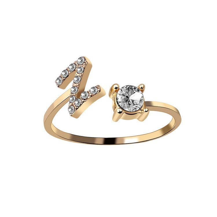 Signature Adjustable Initial Ring – Personalized Letter Jewelry