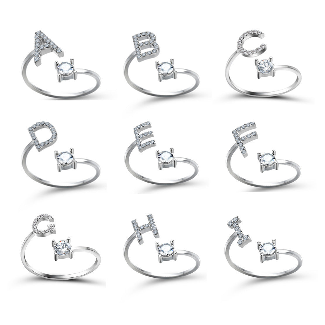 Signature Adjustable Initial Ring – Personalized Letter Jewelry
