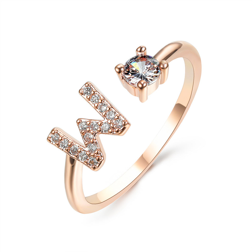 Signature Adjustable Initial Ring – Personalized Letter Jewelry