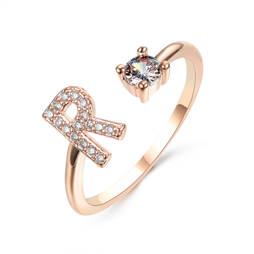 Signature Adjustable Initial Ring – Personalized Letter Jewelry