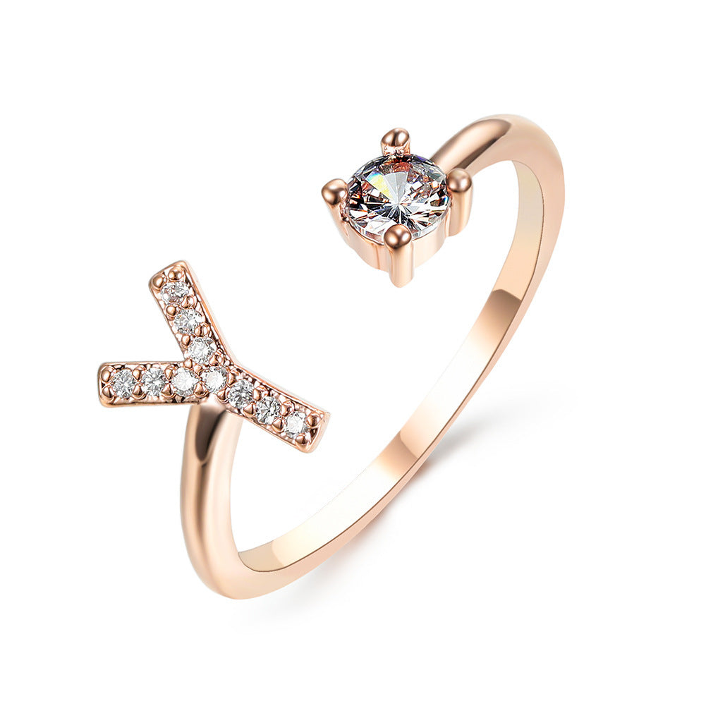Signature Adjustable Initial Ring – Personalized Letter Jewelry