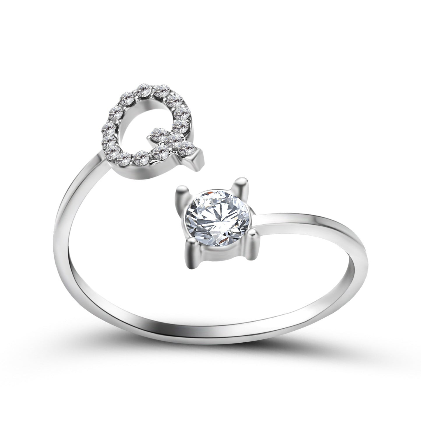 Signature Adjustable Initial Ring – Personalized Letter Jewelry