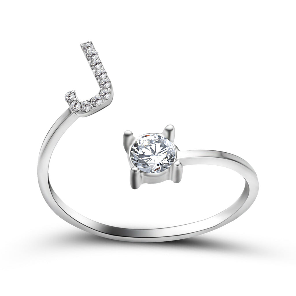 Signature Adjustable Initial Ring – Personalized Letter Jewelry