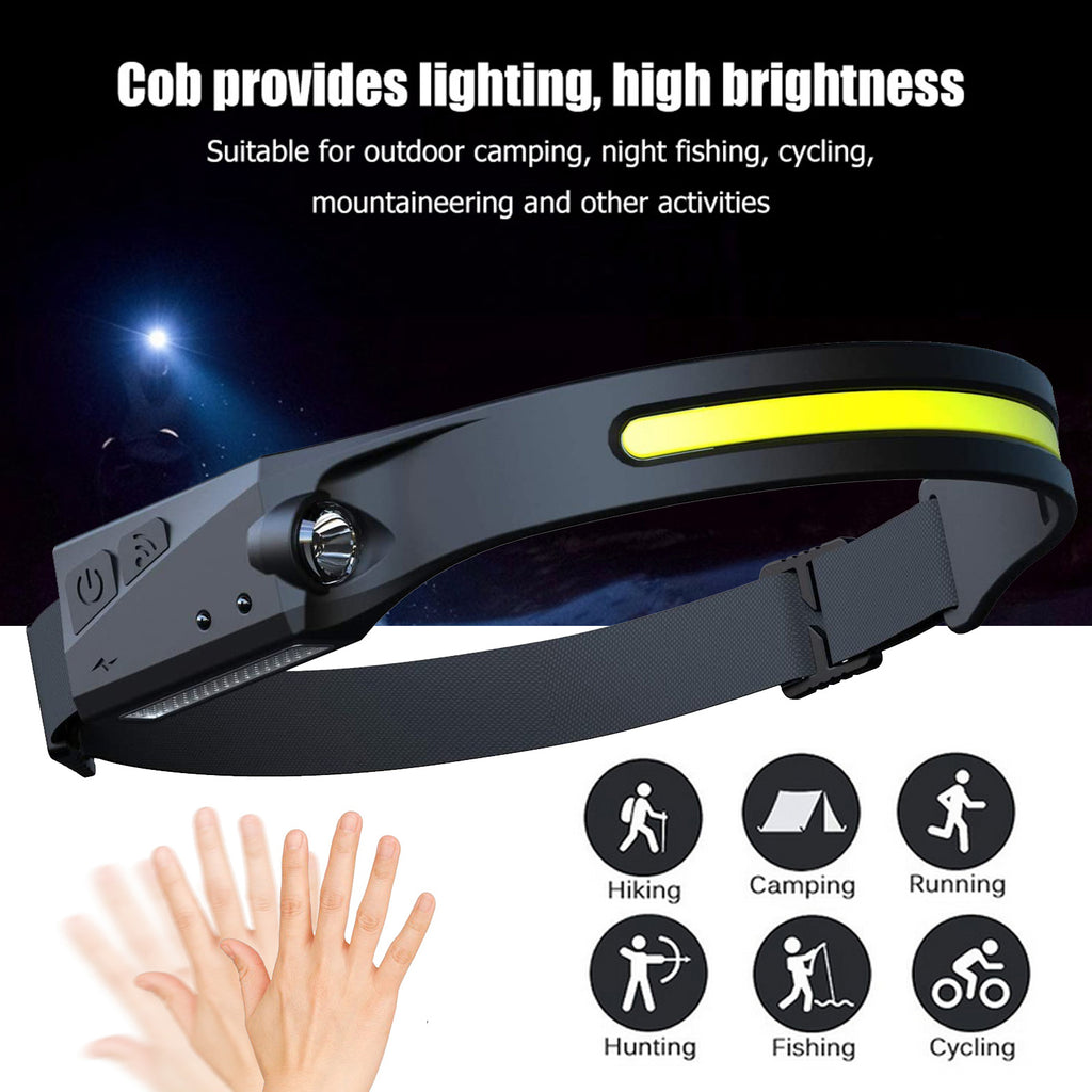 COB 230° Induction Headlamp — Smart Rechargeable Outdoor Light