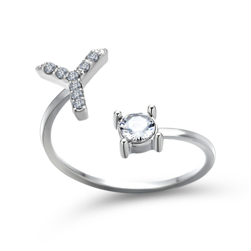 Signature Adjustable Initial Ring – Personalized Letter Jewelry