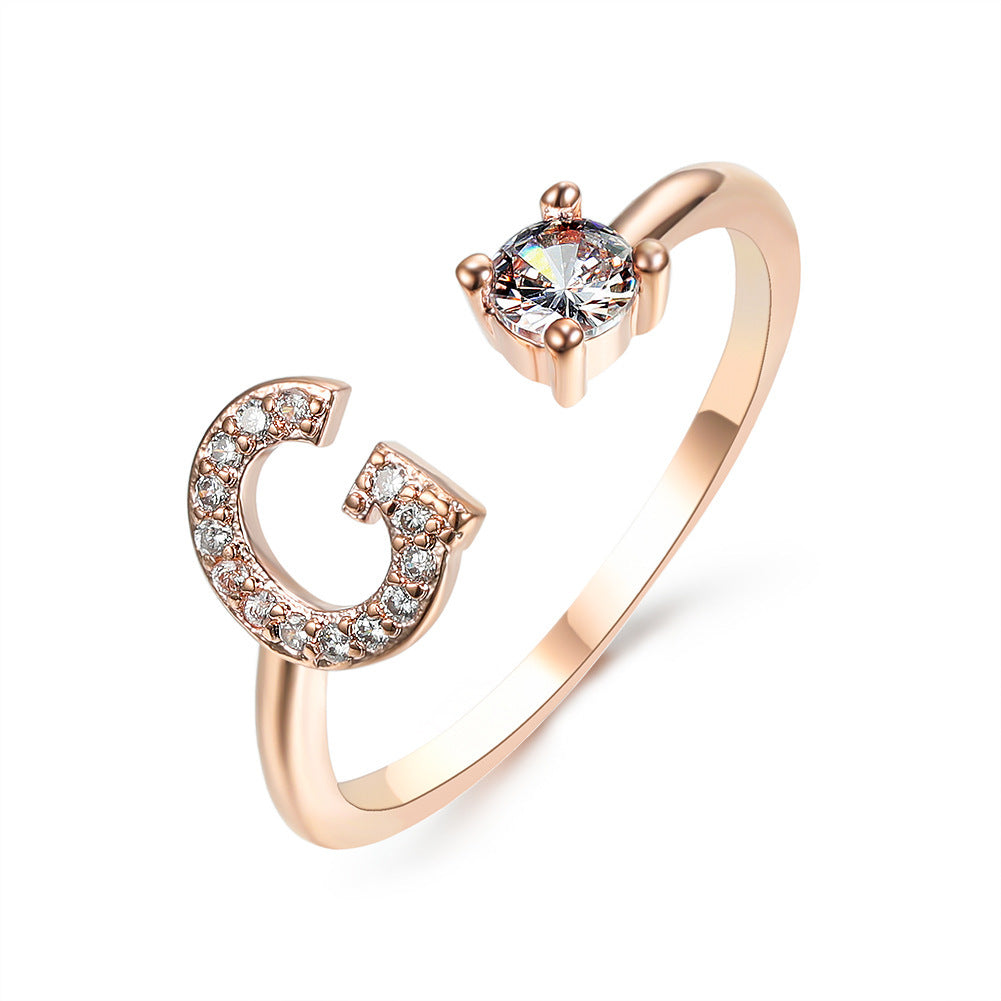 Signature Adjustable Initial Ring – Personalized Letter Jewelry