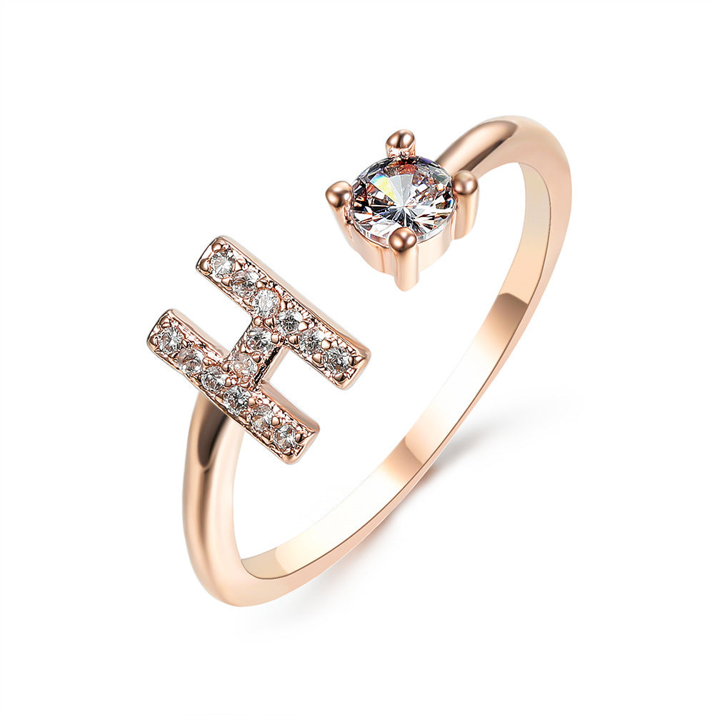Signature Adjustable Initial Ring – Personalized Letter Jewelry