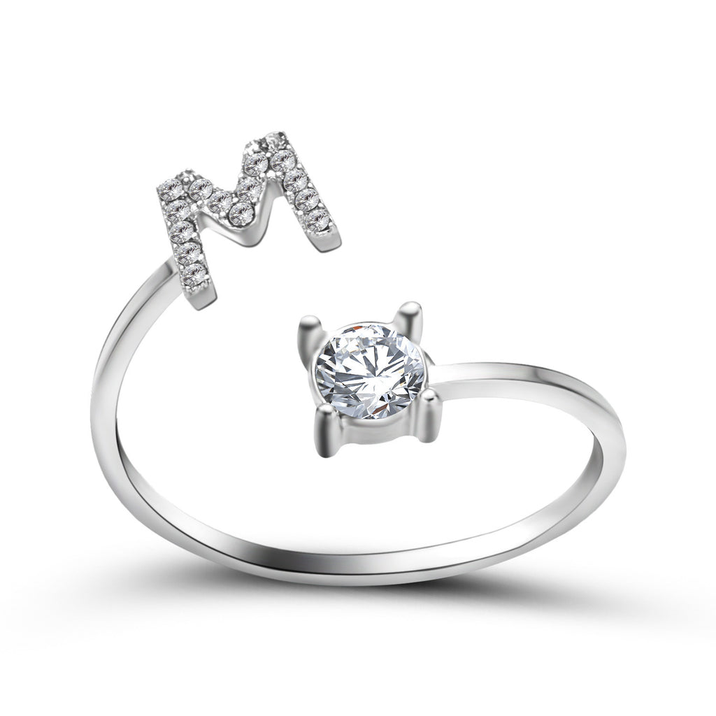 Signature Adjustable Initial Ring – Personalized Letter Jewelry