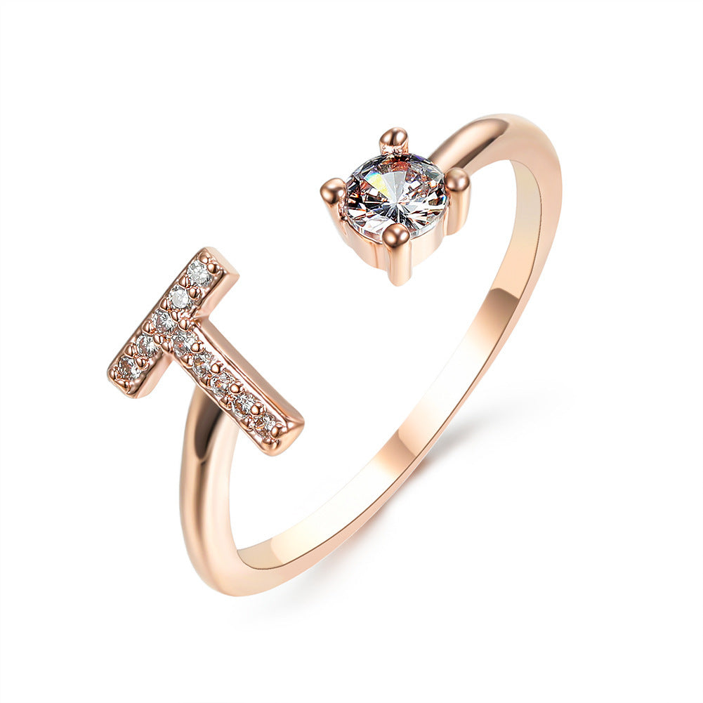 Signature Adjustable Initial Ring – Personalized Letter Jewelry