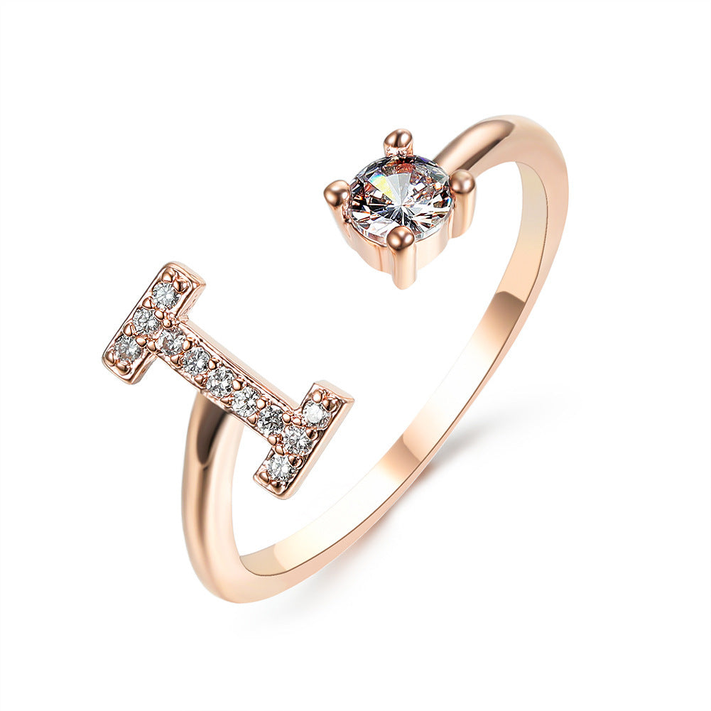 Signature Adjustable Initial Ring – Personalized Letter Jewelry
