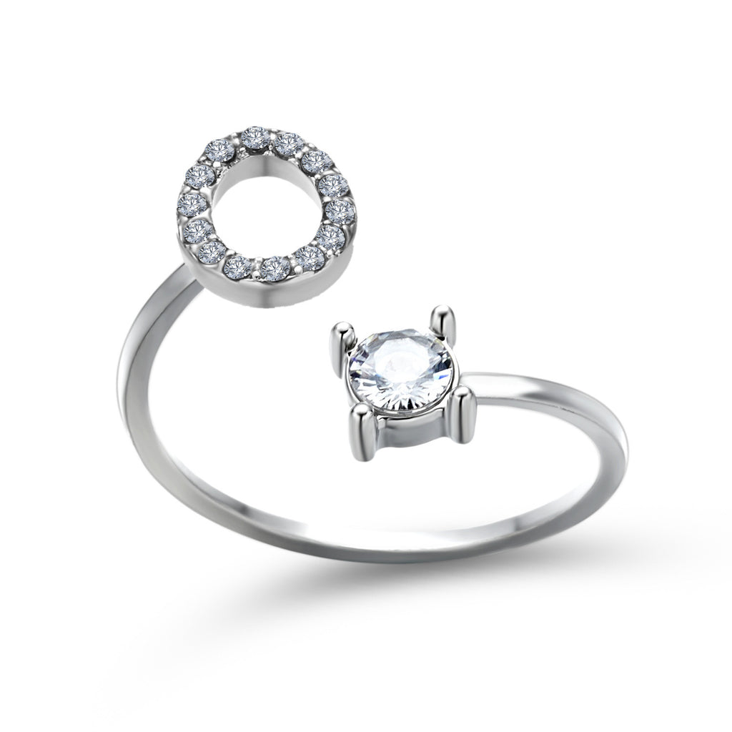 Signature Adjustable Initial Ring – Personalized Letter Jewelry