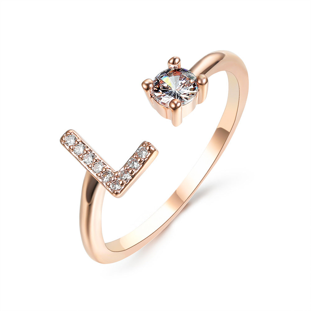 Signature Adjustable Initial Ring – Personalized Letter Jewelry
