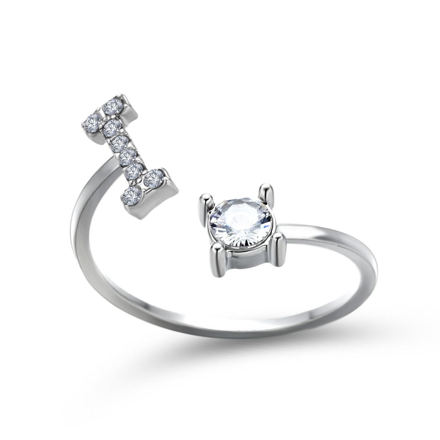 Signature Adjustable Initial Ring – Personalized Letter Jewelry