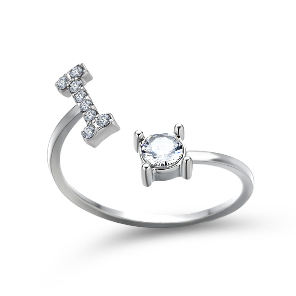 Signature Adjustable Initial Ring – Personalized Letter Jewelry