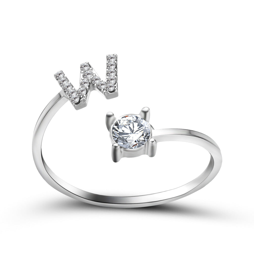 Signature Adjustable Initial Ring – Personalized Letter Jewelry