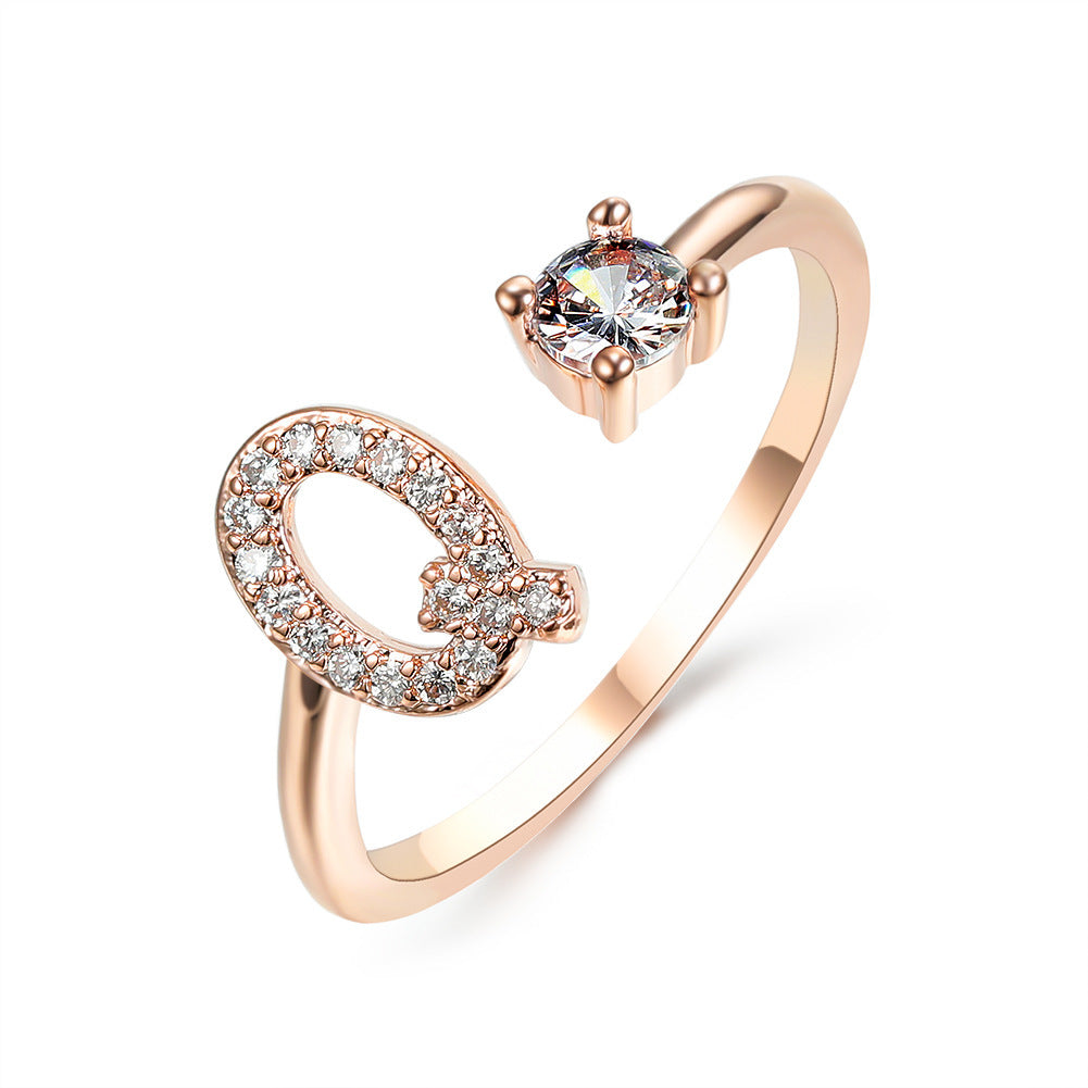 Signature Adjustable Initial Ring – Personalized Letter Jewelry