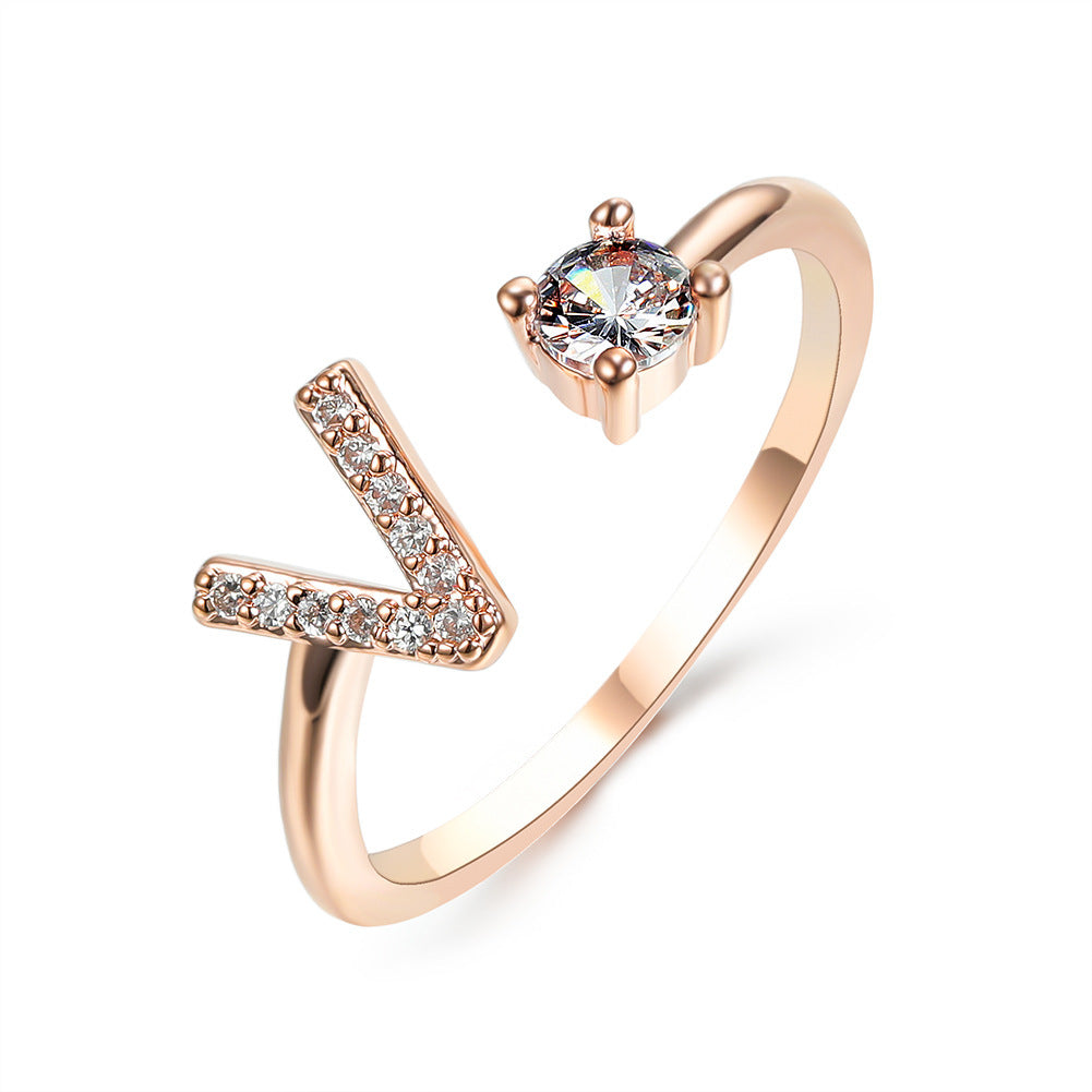 Signature Adjustable Initial Ring – Personalized Letter Jewelry