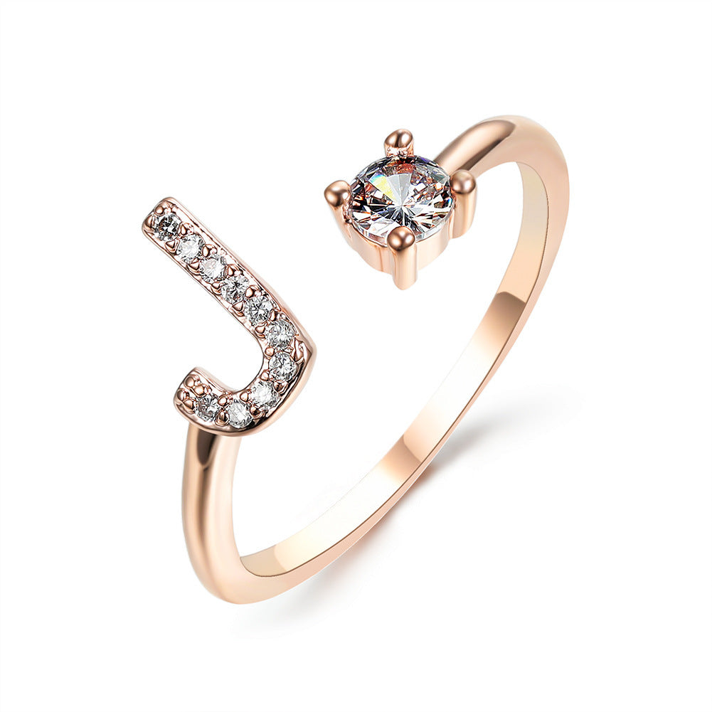 Signature Adjustable Initial Ring – Personalized Letter Jewelry