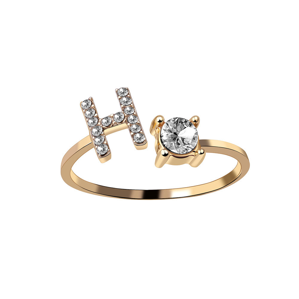 Signature Adjustable Initial Ring – Personalized Letter Jewelry