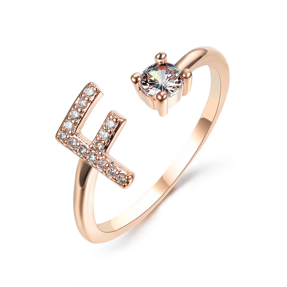 Signature Adjustable Initial Ring – Personalized Letter Jewelry